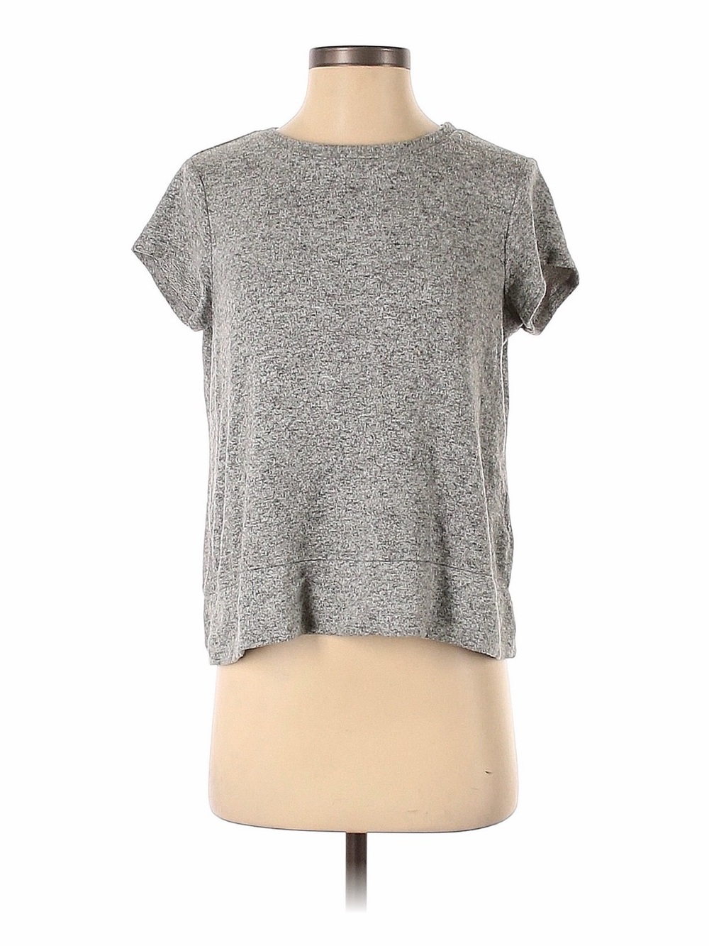LaCera Women's Short-Sleeve Heather Gray Knit Tee